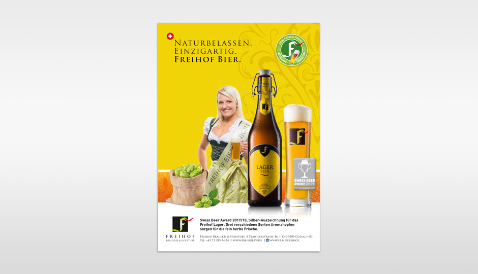 Freihof Bierwerbung 2019 PlakatA3 Lager variabel Medienvielfalt