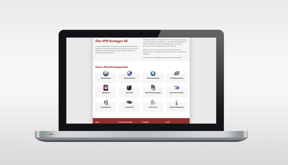 HPH Hardegger AG Webseite Laptop variabel Medienvielfalt