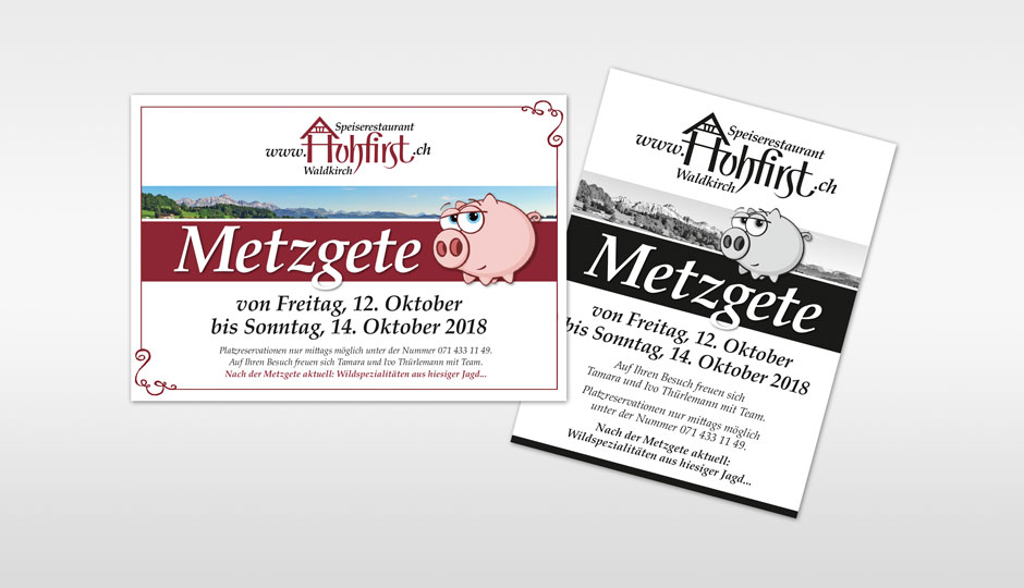 Restaurant Hohfirst Flyer variabel Medienvielfalt