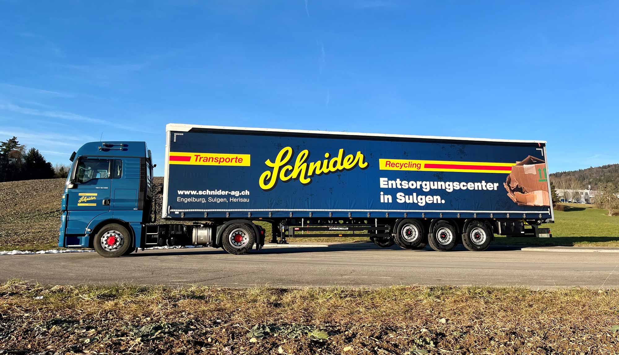 Schnider Recycling LKW Sulgen variabel Medienvielfalt