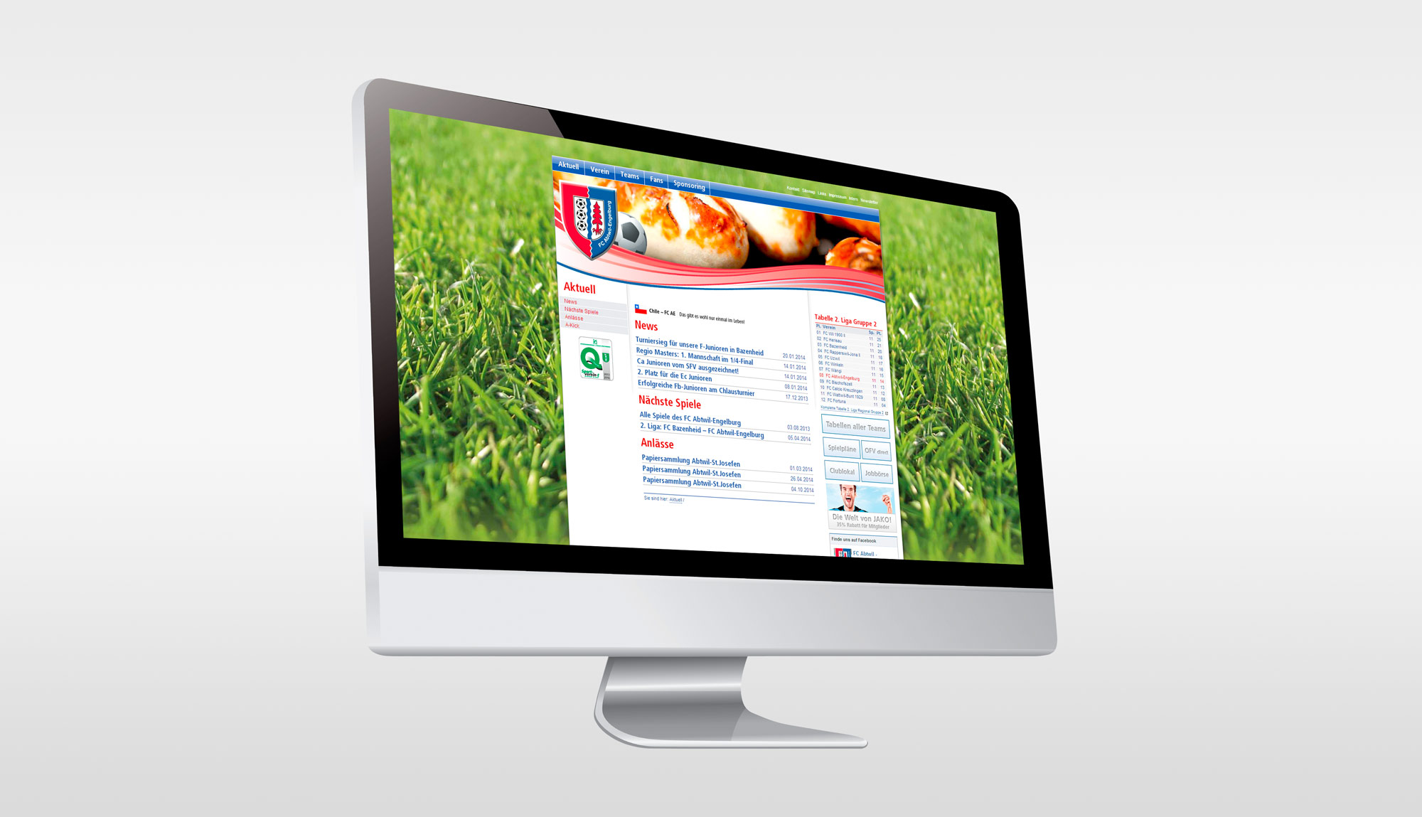 FC Abtwil-Engelburg Laptop Webseite variabel Medienvielfalt