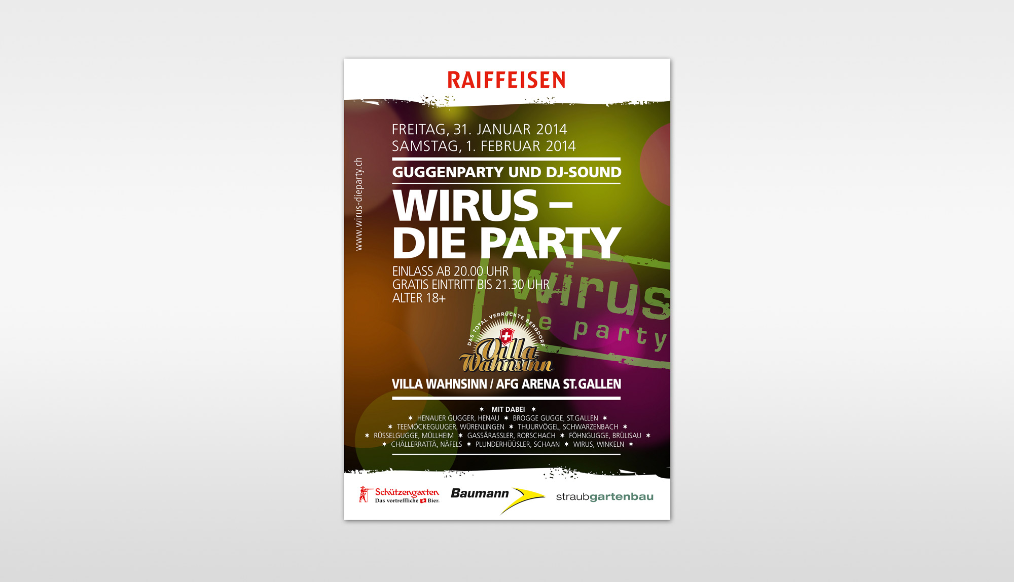 Wirus Party Plakat variabel Medienvielfalt